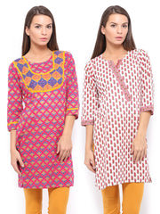 Anouk Women Selection of 2 Printed Kurtas