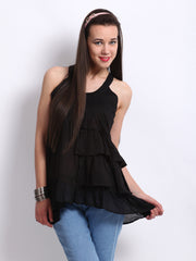 Anouk Women Black Frilled Top