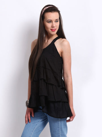 Anouk Women Black Frilled Top