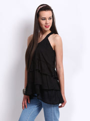 Anouk Women Black Frilled Top