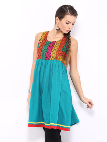 Anouk Women Blue Anarkali Kurta
