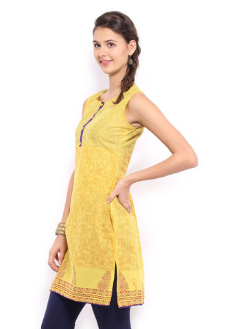 Anouk Women Yellow Printed Kurta