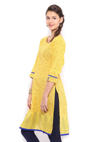 Anouk Women Yellow Printed Kurta