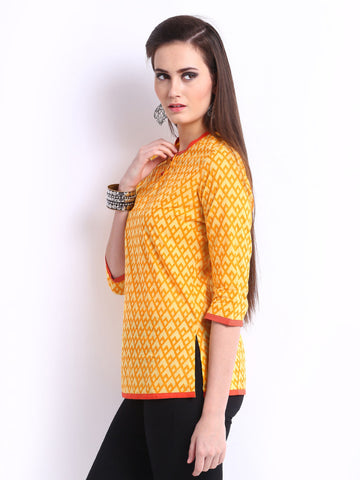 Anouk Women Yellow Printed Kurti