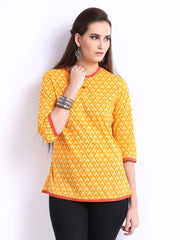 Anouk Women Yellow Printed Kurti