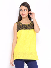Anouk Women Yellow Printed Top