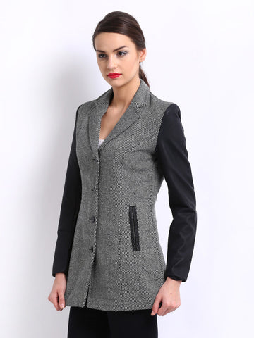 Arrow Woman Black &amp; White Checked Coat