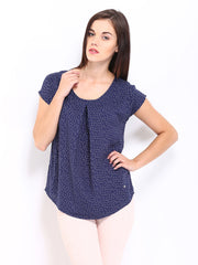 Arrow Woman Navy Polka Dot Print Top