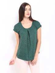 Arrow Woman Green Polka Dot Print Top