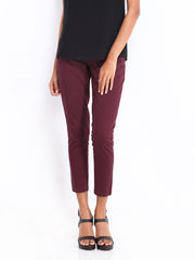 Arrow Woman Burgundy Slim Fit Cropped Trousers