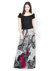 Athena Black &amp; Grey Printed Maxi Dress
