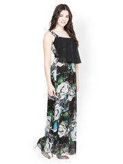Athena Black Printed Maxi Dress