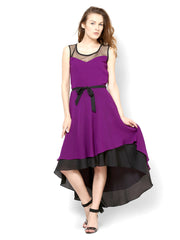 Athena Purple Fit &amp; Flare Dress