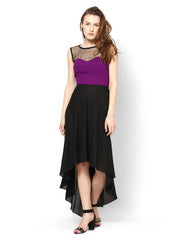 Athena Purple &amp; Black High-Low Dress