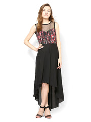 Athena Red &amp; Black Printed High-Low Dress