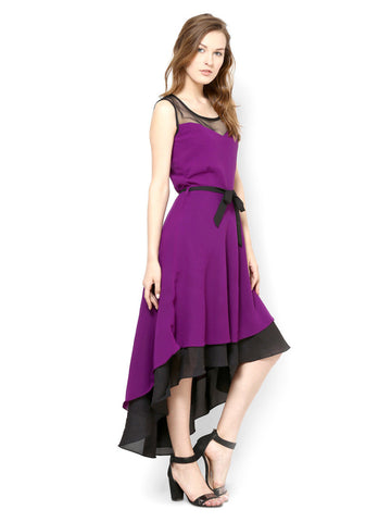 Athena Purple Fit &amp; Flare Dress