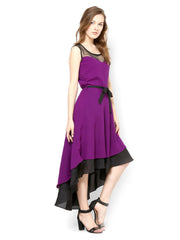 Athena Purple Fit &amp; Flare Dress