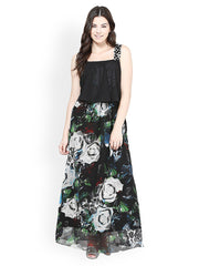 Athena Black Printed Maxi Dress