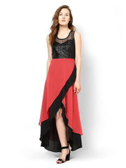 Athena Red &amp; Black Maxi Dress