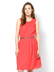 Athena Peach Coloured Fit &amp; Flare Dress