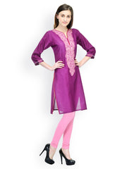 Aujjessa Women Purple Kurta