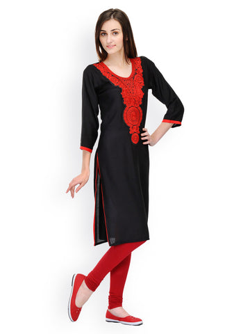 Aujjessa Women Black Kurta