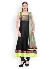 Aujjessa Women Black Net Anarkali Salwar Suit