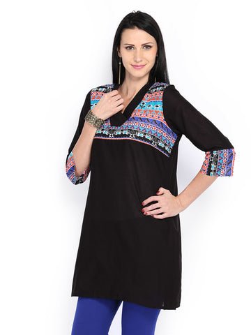 Aurelia Women Black Kurta