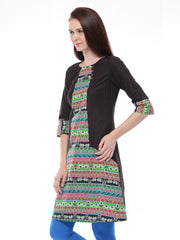 Aurelia Women Black Printed Kurta