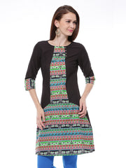 Aurelia Women Black Printed Kurta