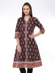 Aurelia Women Brown Tribal Print Kurta