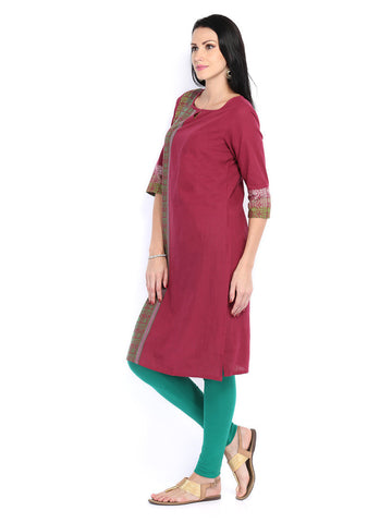 Aurelia Women Burgundy Kurta