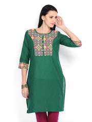 Aurelia Women Green Printed Kurta
