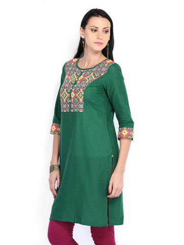 Aurelia Women Green Printed Kurta