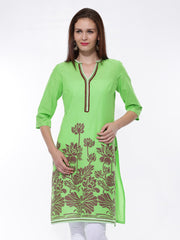 Aurelia Women Green Printed Kurta