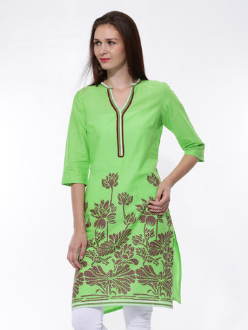 Aurelia Women Green Printed Kurta
