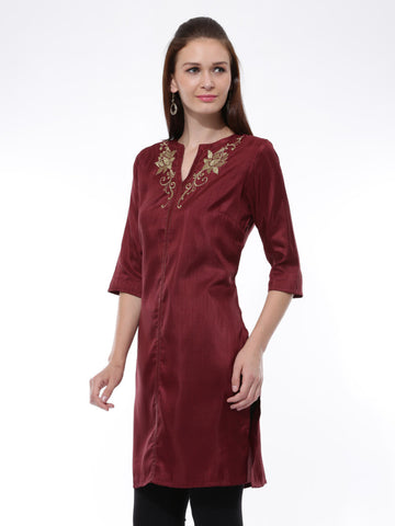 Aurelia Women Maroon Kurta