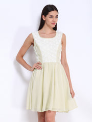 Avirate Beige Fit &amp; Flare Dress