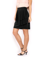 Avirate Black Layered Pencil Skirt