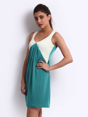 Avirate Green &amp; Off-White Jersey Dress