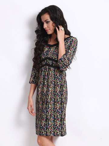 Avirate Multi-Coloured Printed Shift Dress