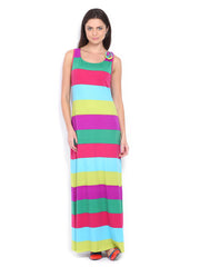 Avirate Multi-Coloured Striped Maxi Dress