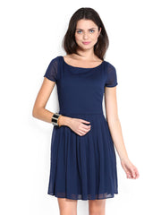 Avirate Navy Fit &amp; Flare Dress