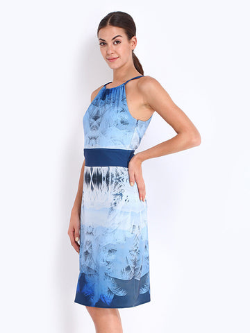 Avirate Blue Printed Tailored Dress