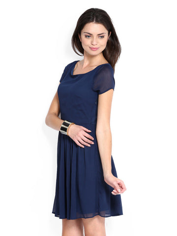 Avirate Navy Fit &amp; Flare Dress