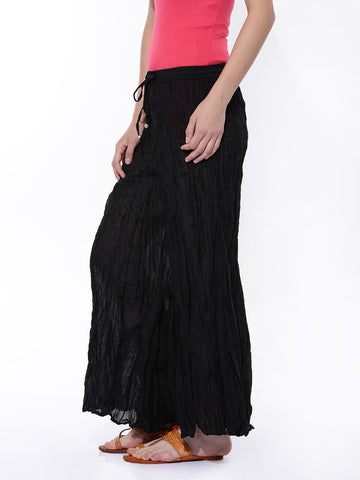 BIBA Women Black Farshi Trousers