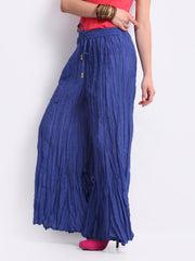 BIBA Women Blue Farshi Trousers