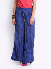 BIBA Women Blue Farshi Trousers