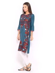 BIBA Women Blue Printed Kurta