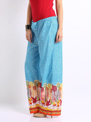 BIBA Women Blue Printed Palazzo Pants